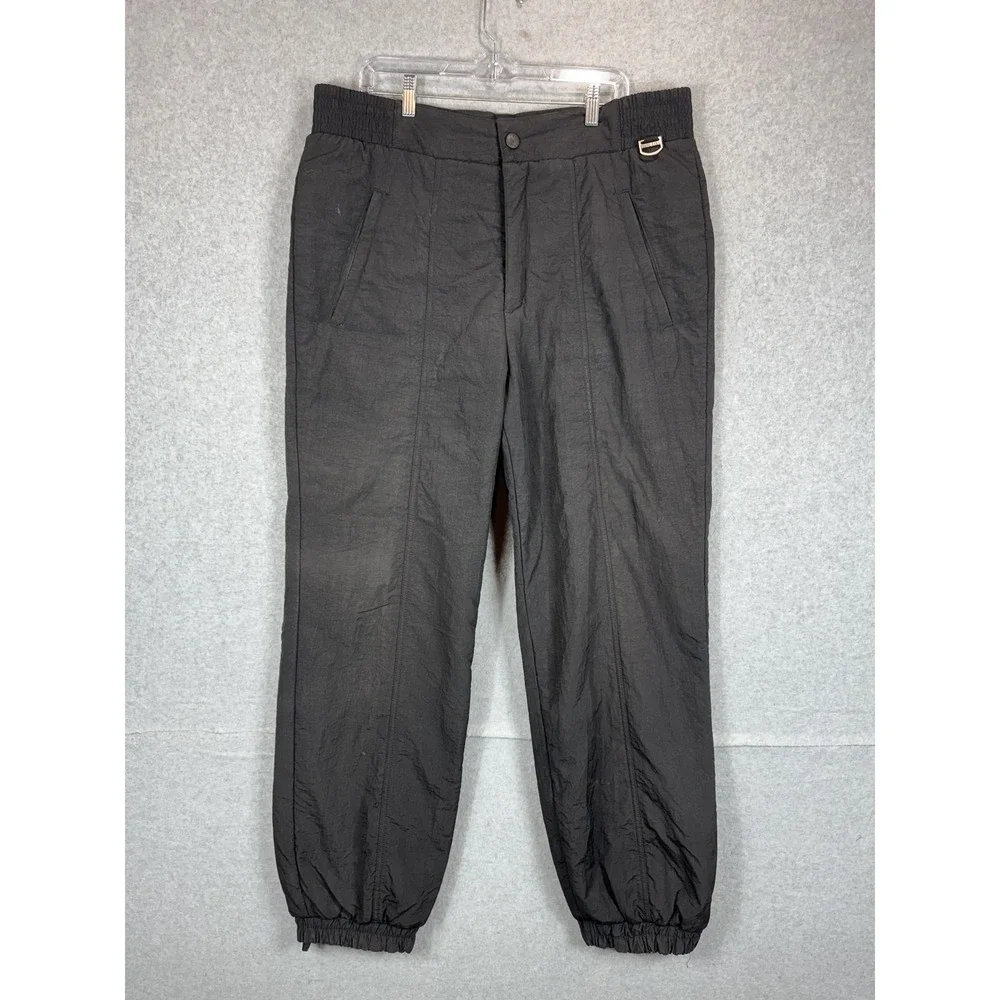 Vintage Black Bear Ski Pants Mens XL Black Nylon Insulated Snow Winter 90s Korea